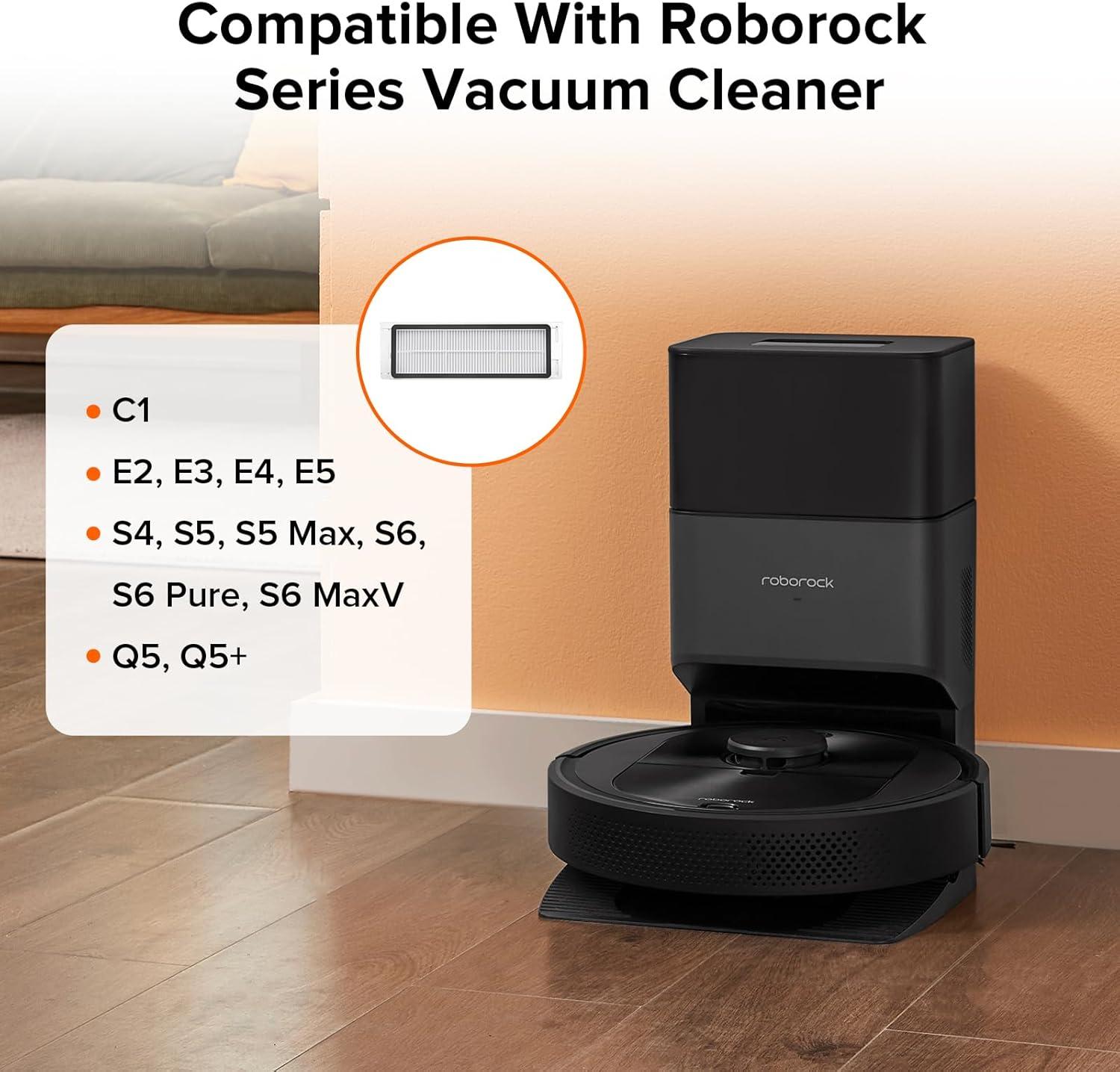imageRoborock Washable Filter for Roborock S8 Pro Ultra  S8  S8  S7 Max Ultra  S7  S7  S7 MaxV  S7 MaxV Plus  S7MaxV Ultra Robot Vacuum Cleaners 2Pcs WhiteFilterD