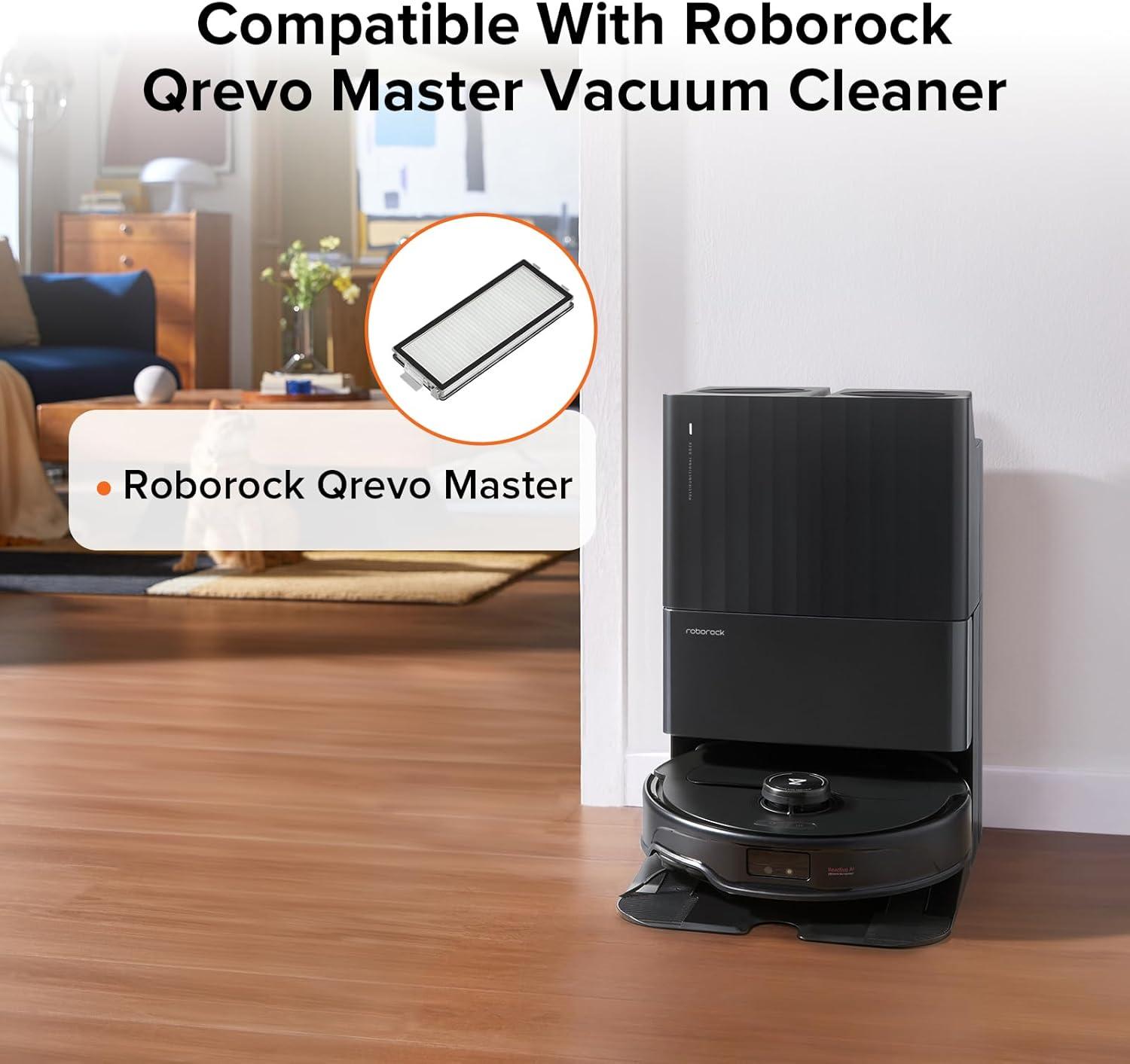 imageroborock 2 Pack Washable Filter for Roborock Qrevo Master Qrevo Slim Saros Z70 Robot Vacuum Cleaner HighEfficiency Filters Replacement Parts