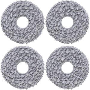 imageroborock 4 Pack Microfiber Mop Cloths Qrevo Curv Qrevo Curv S5X Qrevo Edge Robot Vacuum Mop Pad Replacement Accessories