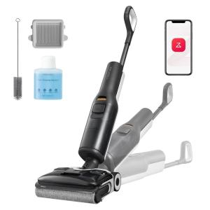 imageroborock F25 BX Wet Dry Vacuum Cleaner Cordless Vacuum Mop All in One with 20000Pa 194F Hot Air Flash Drying ampamp Self Cleaning ZeroTangle Wet Mop Cleaner for Hard Floor 180 Lie FlatBlack