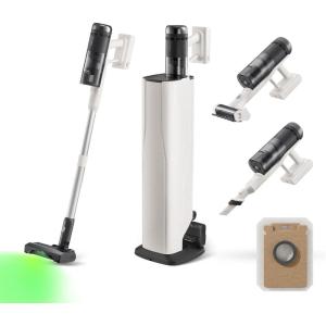 imageroborock H60 Hub Pro Cordless Stick Vacuum Cleaner with AutoEmpty Dock 170AW Suction for Carpets and Hard Floors Vacuum Cleaner with 80Min Runtime AntiTangle Brush 140 Green LED Dust DetectionH60 Hub Pro