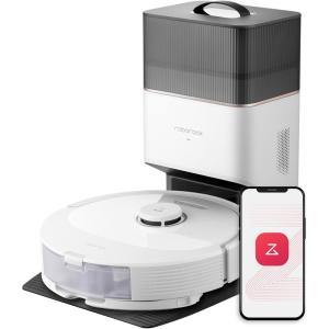 imageroborock Q8 Max Robot Vacuum and Mop SelfEmptying Reactive Tech Obstacle Avoidance 5500 Pa Suction Black RenewedWhite