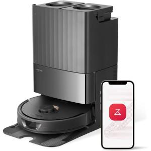 imageroborock Qrevo Robot Vacuum and Mop AutoDrying Auto Mop Washing Dual Spinning Mops Auto Mop Lifting SelfRefilling SelfEmptying Reactive Tech Obstacle Avoidance 5500Pa Black Renewed