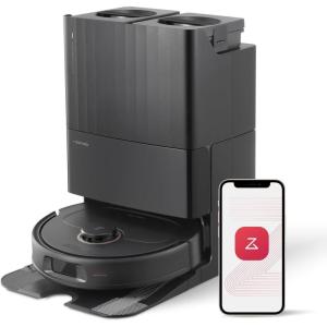 imageroborock Qrevo S5V Robot Vacuum and Mop FlexiArm Edge Mopping 12000Pa Suction Dual ZeroTangle System Smart Obstacle Avoidance 10mm Mop Lifting Auto Mop WashingampampDrying SelfEmptyingampampRefillingQrevo Pro Black