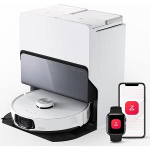 imageroborock Qrevo Slim Robot Vacuum and Mop Combo 82cm UltraSlim 3D Sensing Tech Advanced Obstacle Recognition 11000Pa Suction FlexiArm Side Brush ampamp Mop Auto Mop Washing ampamp Drying SelfEmptyingS8 MaxV UltraWhite