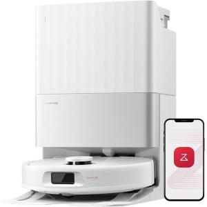 imageroborock Qrevo S5V Robot Vacuum and Mop FlexiArm Edge Mopping 12000Pa Suction Dual ZeroTangle System Smart Obstacle Avoidance 10mm Mop Lifting Auto Mop Washing amp Warm Air Drying WhiteQrevo S5V White