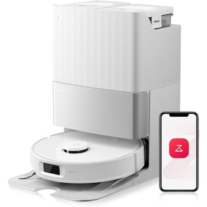 image:imageRoborock Qrevo Edge S5A Robot Vacuum and Mop 18500Pa ZeroTangling FlexiArm Side Brush Hot Water Mop Washing amp SelfCleaning Warm Air Drying SelfEmptying Black RenewedWhite
