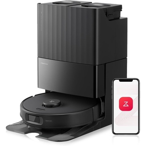 image:imageRoborock Qrevo Edge S5A Robot Vacuum and Mop 18500Pa ZeroTangling FlexiArm Side Brush Hot Water Mop Washing amp SelfCleaning Warm Air Drying SelfEmptying Black RenewedBlack