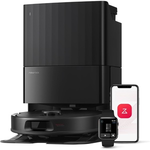 image:imageroborock Qrevo Series Robot Vacuum and Mop 8000Pa Upgraded from Qrevo S AntiTangle Brush Smart Obstacle Avoidance Auto Mop Washing 200RPM Spinning Mops WhiteQV 35A RenewedBlack