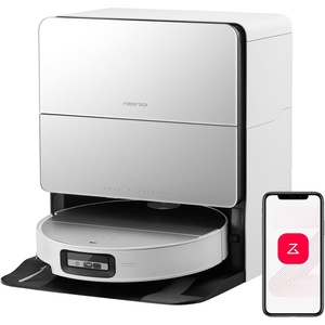 image:imageroborock Saros 10 Robot Vacuum and Mop 22000Pa AI Obstacle Avoidance 314inch Ultra Thin Dirt Detection Zero Tangling Main Brush Hot Water Mop amp Dock Self Cleaning RenewedSaros 10 White